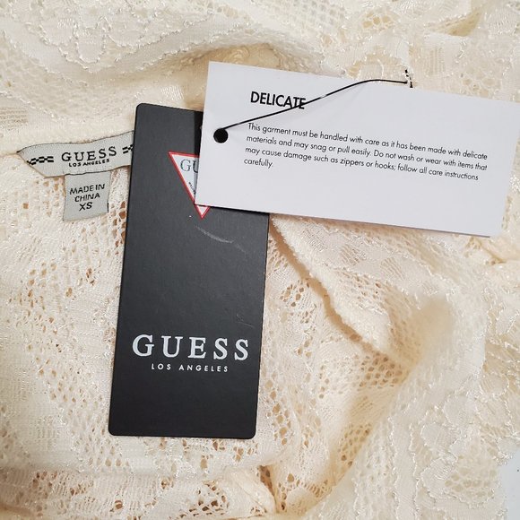 GUESS Cream White Sleeveless Gamilla Lace Top - Picture 9 of 13